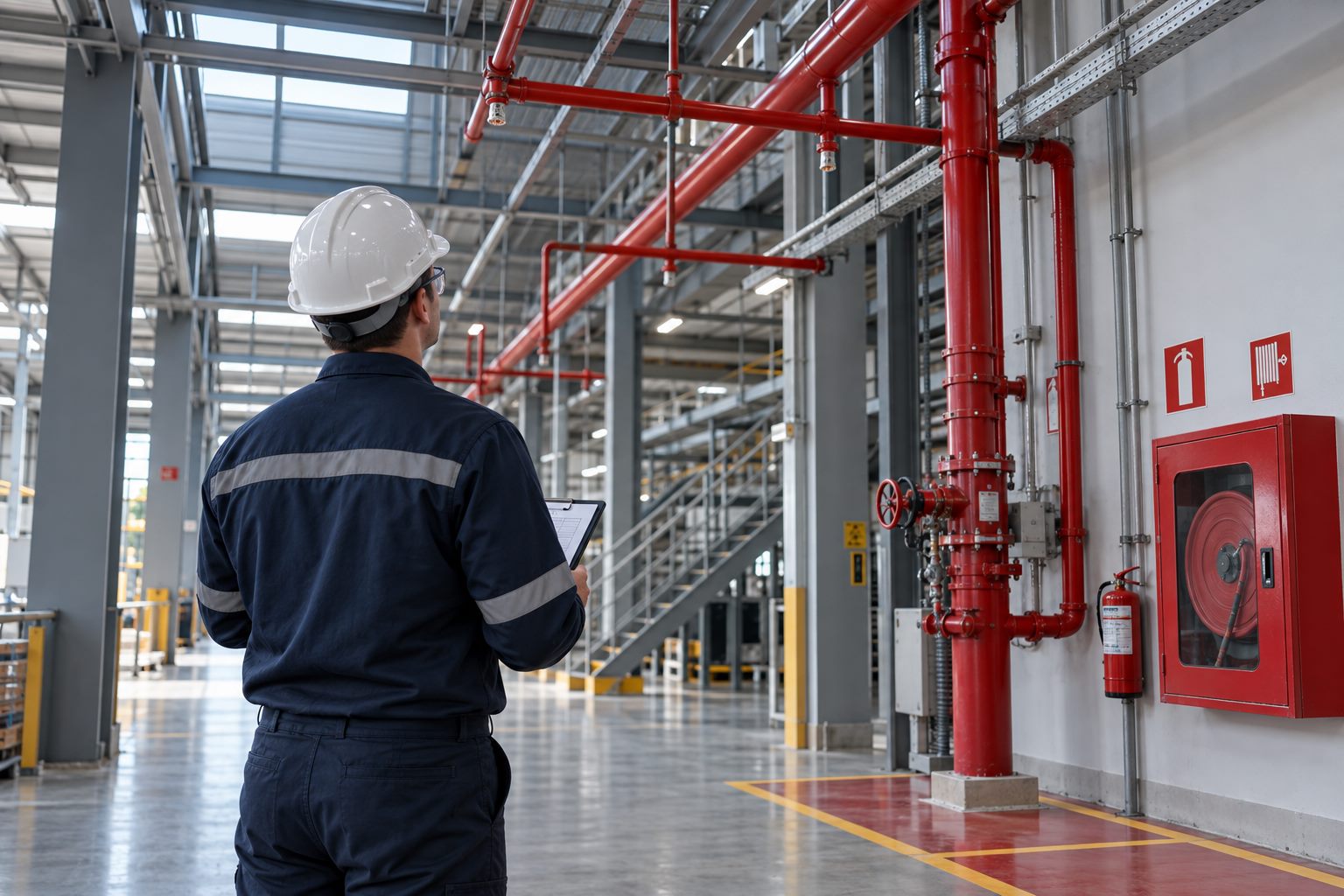 Instalação de prevenção a incêndio em edificação industrial